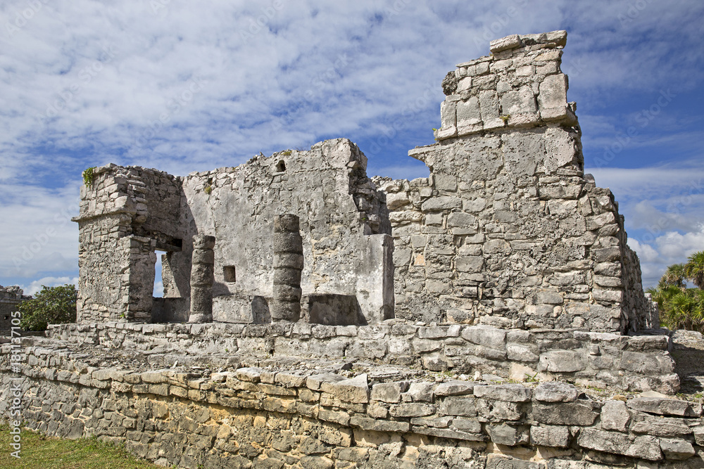 Ruins of Tulum ancient city of mayan civilization, Mexico