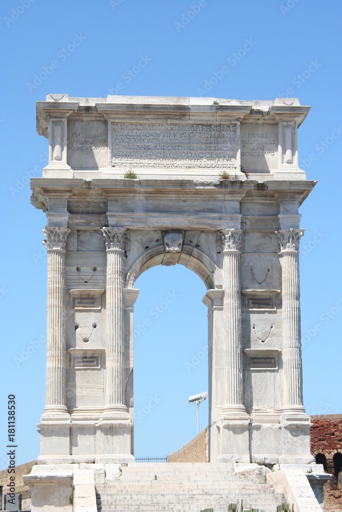 Historical roman Arch in Ancona, Marche, Italy