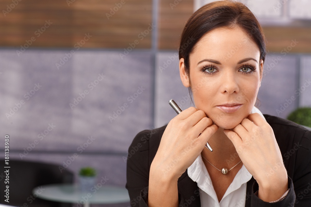 Closeup portrait of attractive businesswoman Closeup portrait of attractive businesswoman