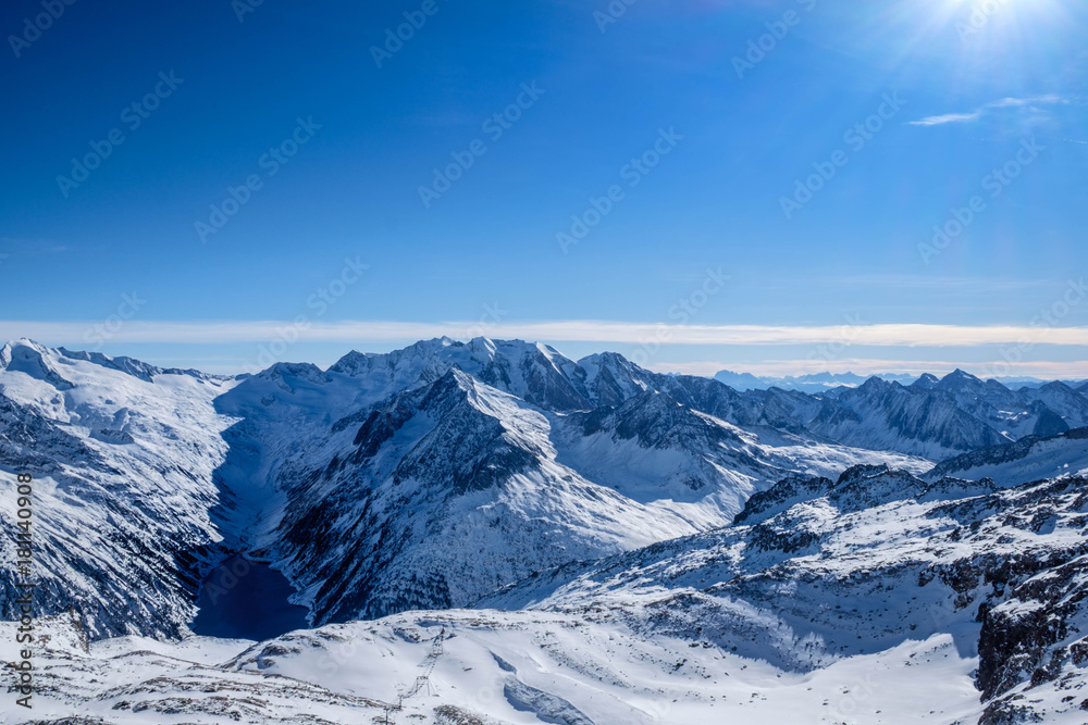 Fototapeta premium Panorama am Schlegeis-Stausee
