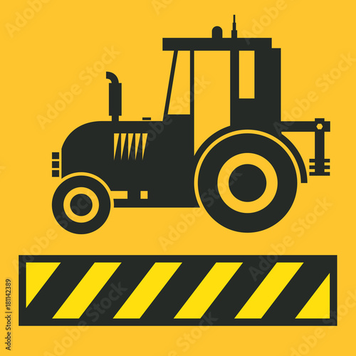 Tractor icon or sign