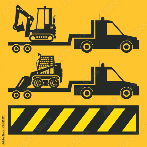 Tractor transportation icon or sign