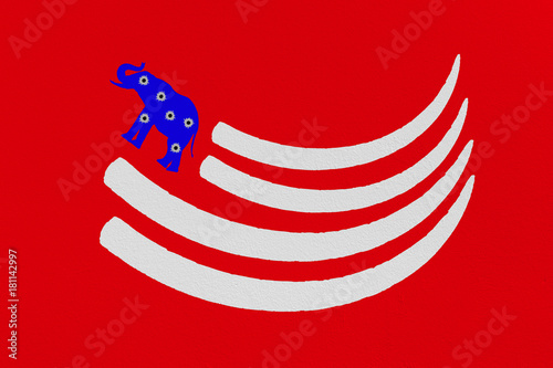 Wallpaper Mural Illustration resembling American flag of tusks and elephant. Torontodigital.ca