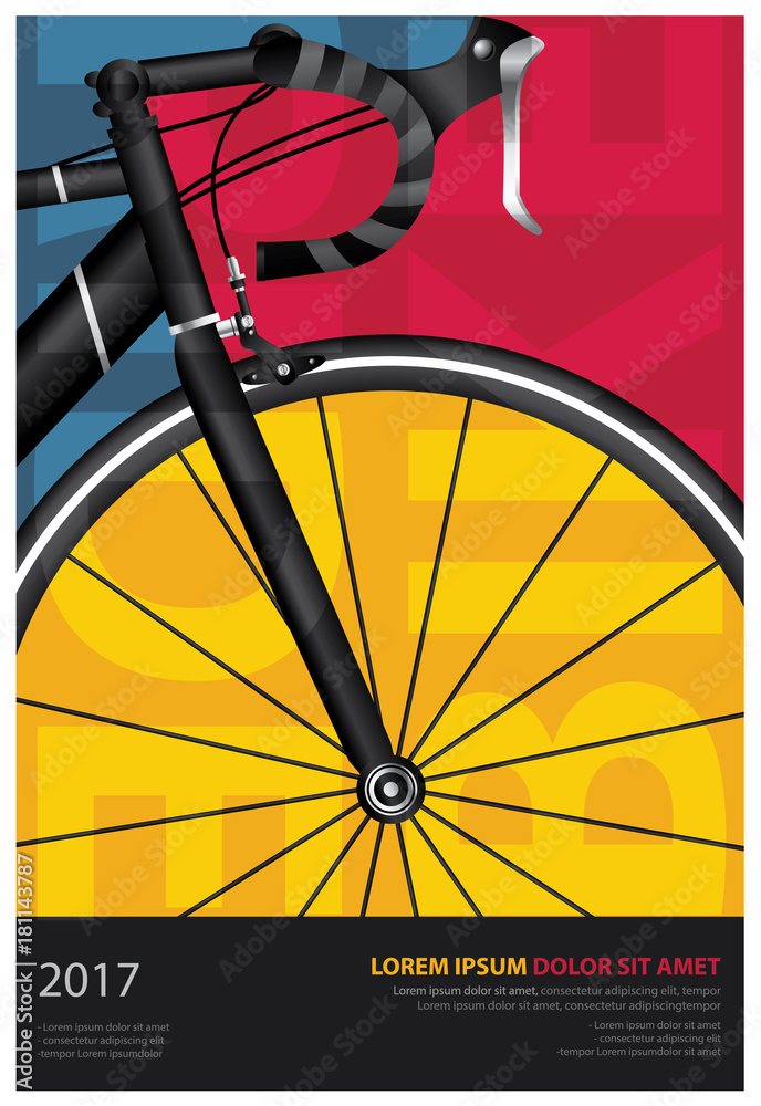 Fototapeta premium Cycling Poster Vector Illustration