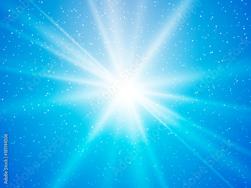 blue rays and dots abstract background