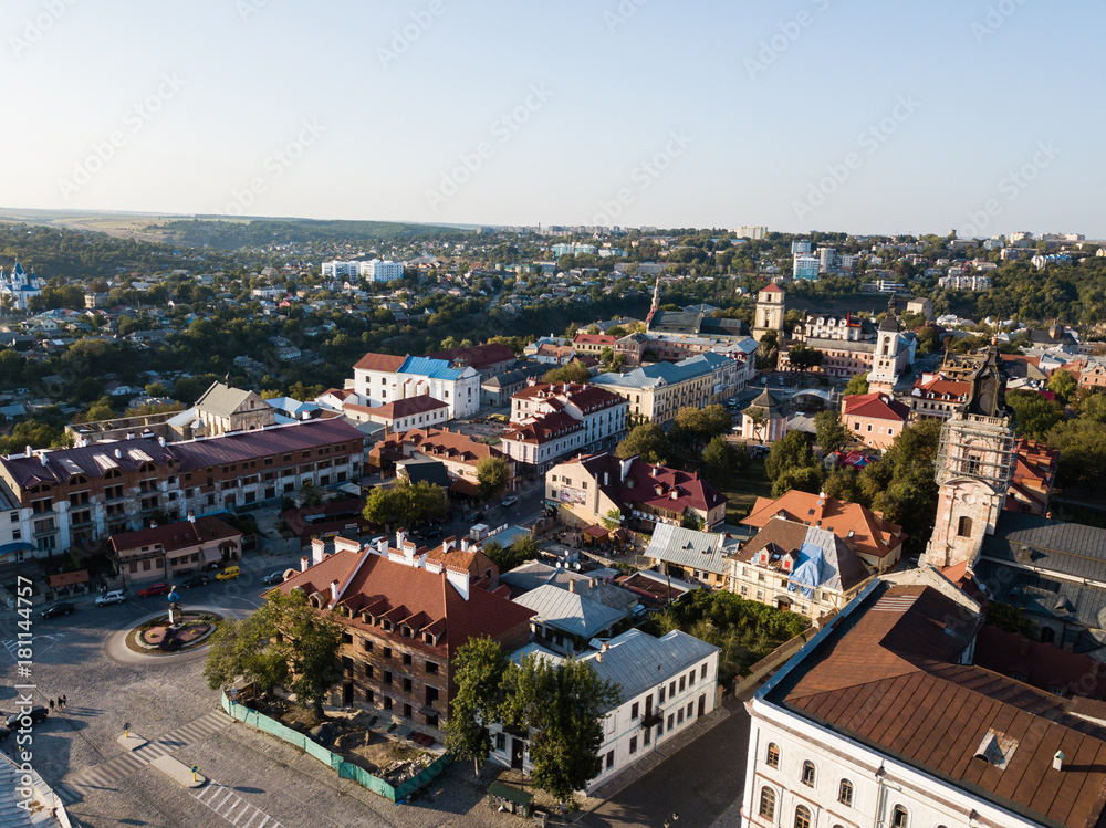 Fototapeta premium Aerial view of Kamianets-Podilskyi city in Ukraine
