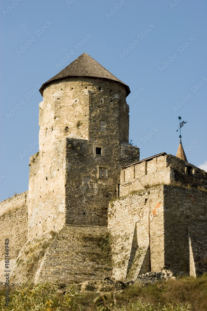 Summer view to castle in Kamianets-Podilskyi Summer view to castle in Kamianets-Podilskyi