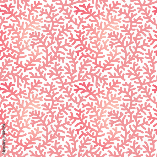 Seamless (you see 4 tiles) elegant coral garden abstract pattern, print, wallpaper, swatch, texture, or background
