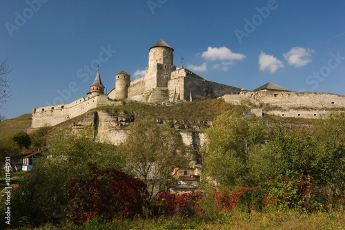 Summer view to castle in Kamianets-Podilskyi photo