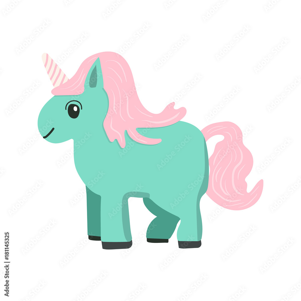 Vector cartoon style unicorn