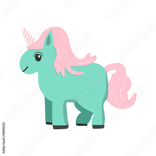 Vector cartoon style unicorn