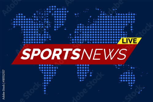 Sports news on blue dotted world map illustration vector