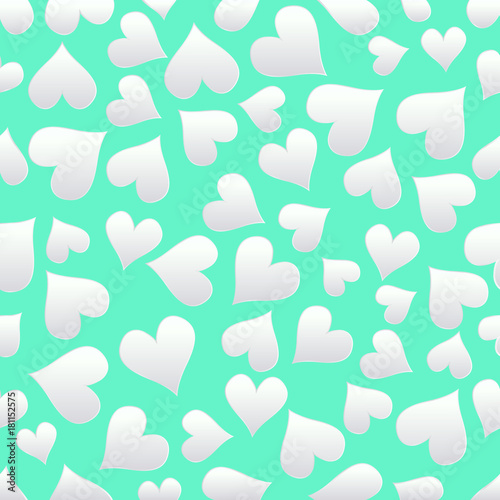 Happy Valentine's Day card seamless background pattern sweet heart.paper art style.