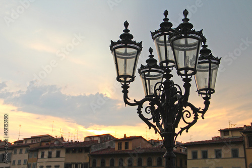 lanterns of florence at sunset