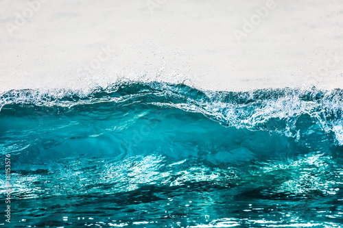 transparent blue wave texture close up