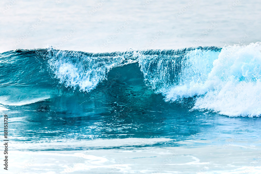 Obraz premium transparent blue wave texture close up