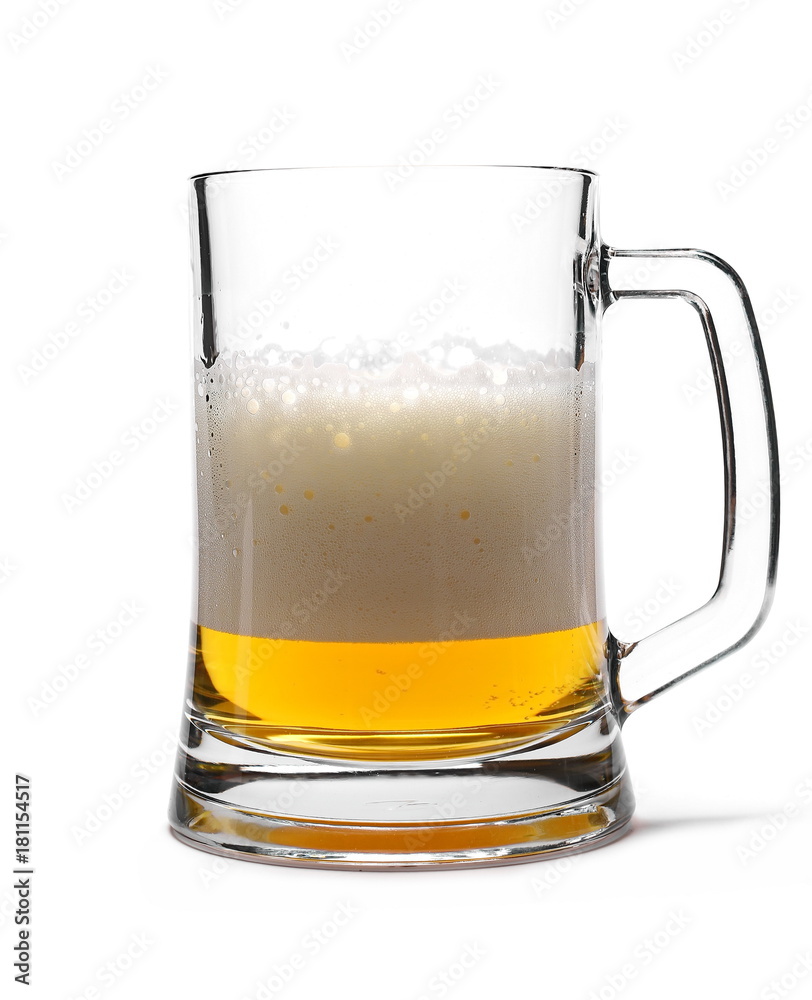 Cold beer in glass isolated on white background Cold beer in glass isolated on white background