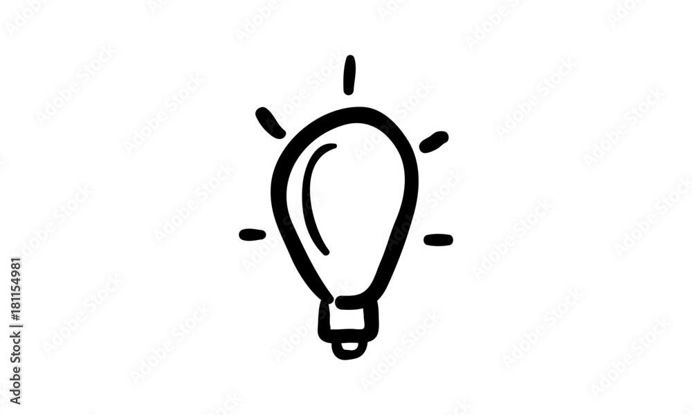 Hand drawn Bulb Idea Isolated on White. Vector illustration. Hand drawn Bulb Idea Isolated on White. Vector illustration.