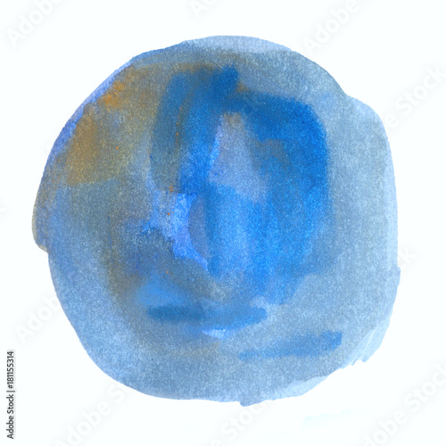 round spot blue multicolor watercolor background. Illustration for grunge design. Hand painted abstract stain for textures.