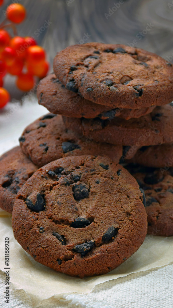 Chocolate chip cookies. Close-up. Chocolate chip cookies. Close-up.