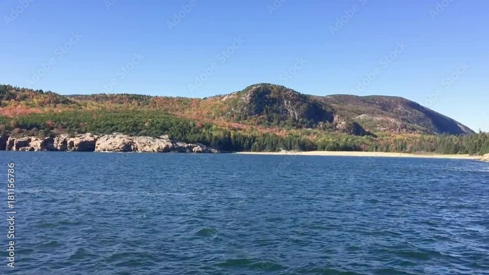 Acadia National Park coastal line from the sea. Acadia National Park coastal line from the sea.
