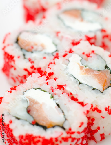 sushi rolls california, macro