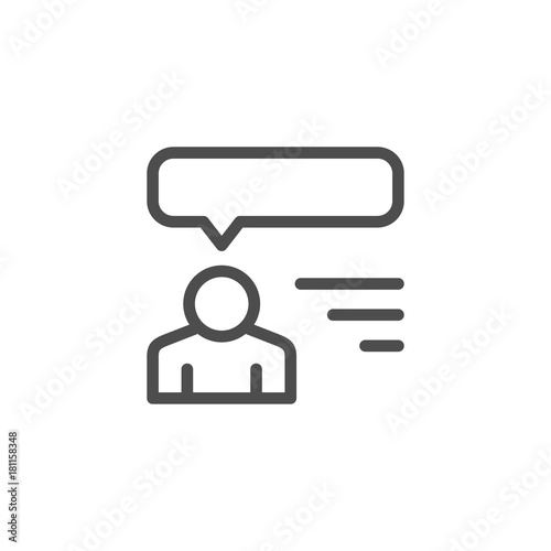 Human opinion line icon