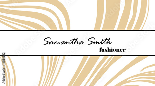 Creative modern fashioner business card, with abstract gold marble texture. Vector design concept. For stylist, makeup artist, photographer. Stylish elegant business cards template. Vector.