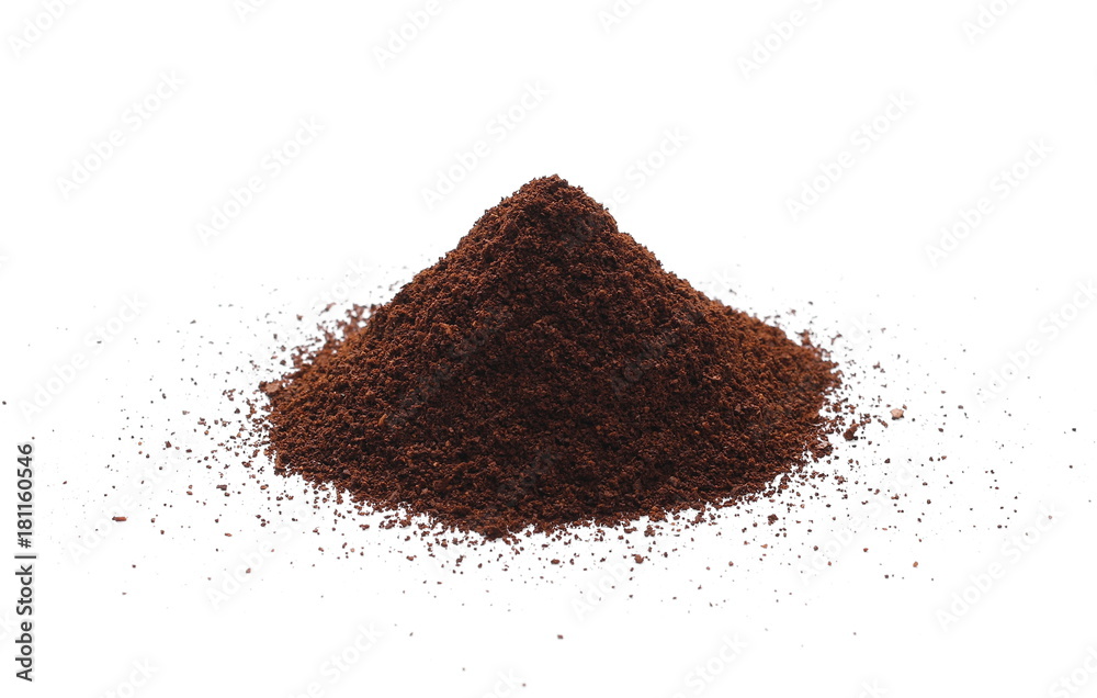 Instant coffee, pile of powdered isolated on white background Instant coffee, pile of powdered isolated on white background
