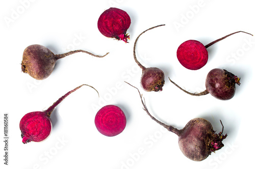 Raw beet isolated on white background photo