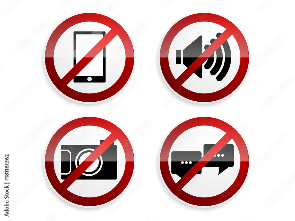 prohibition sign set on white background vector illustration prohibition sign set on white background vector illustration