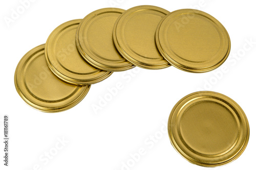 metal lids for jars, solated on white background photo