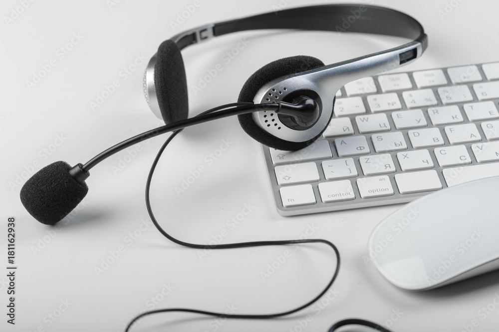 headset on keyboard computer laptop headset on keyboard computer laptop