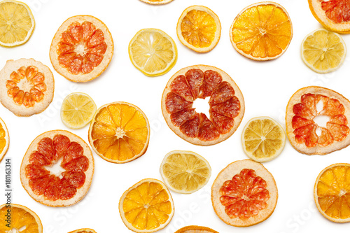 dried citrus fruit isolated on white