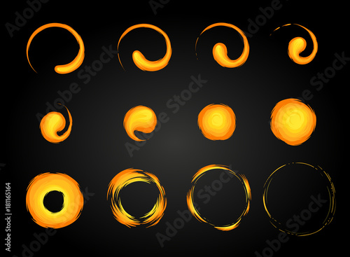 Fire explosion special effect fx animation frames sprite sheet. Vortex fire and thunder power explosion frames for flash animation in games, video and cartoon. photo