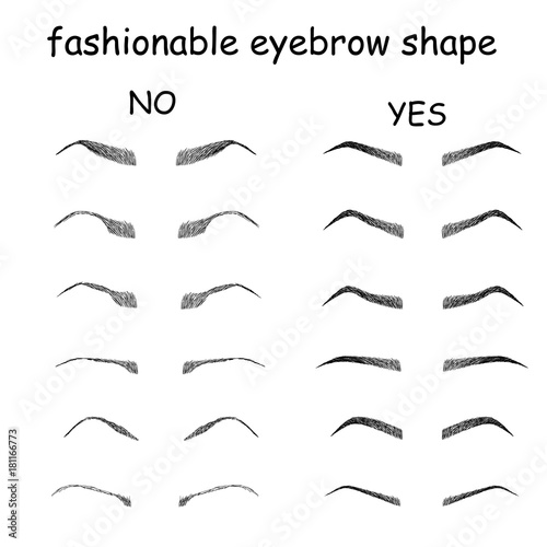 Right and wrong brow   shapes.