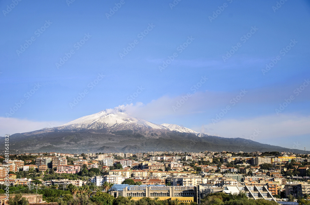 Etna volcano view of Catania