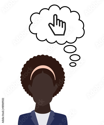 Person denkt an Mauszeiger