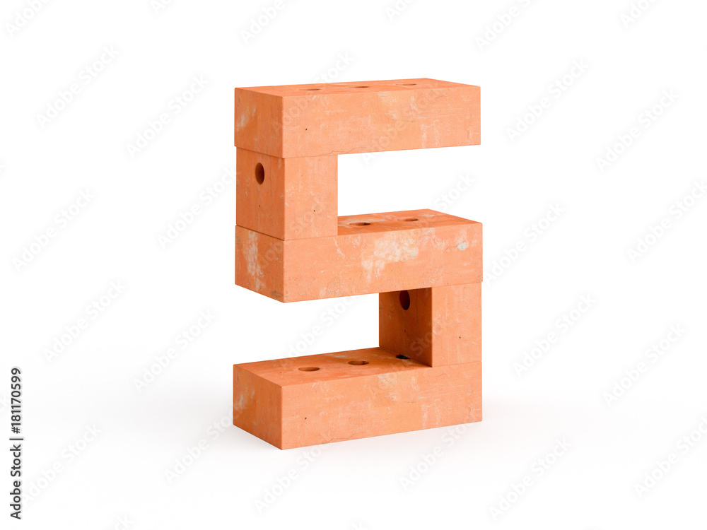 Obraz premium 3d render brick digits CG on white background