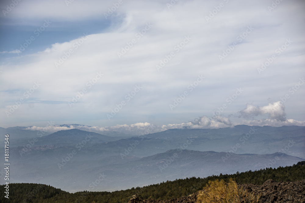 views of Nebrodi from the volcano Etna