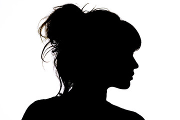 silhouette of beautiful profile of woman face concept beauty and fashion