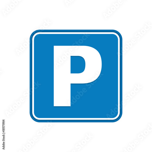 Street road sign. Parking area. Vector illustration