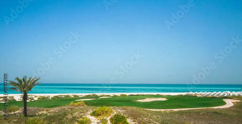 Beautiful beach on Saadiyat island, Abu Dhabi, United Arab Emirates 
