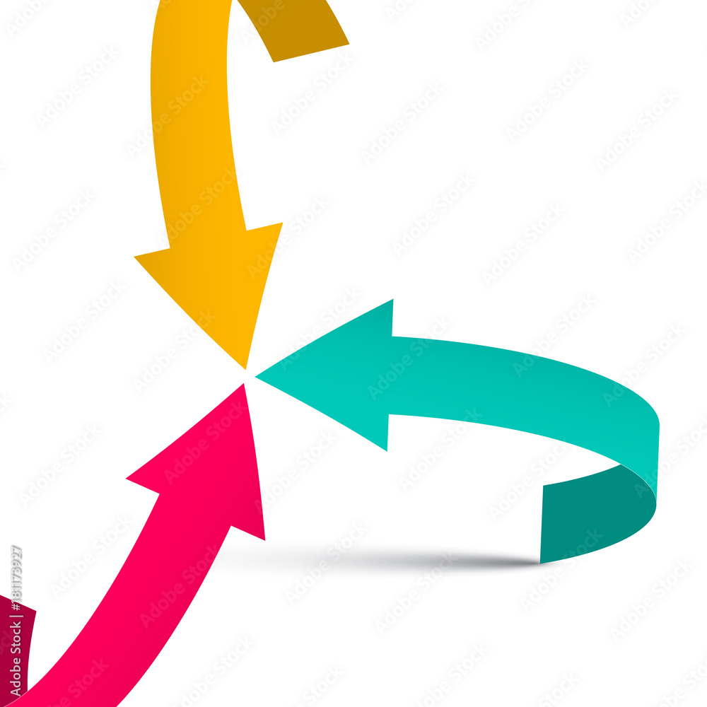 Three Arrows on White Background. Vector. Solution Symbol. Three Arrows on White Background. Vector. Solution Symbol.