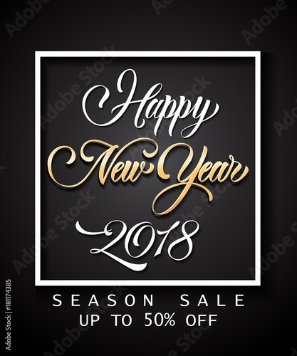 Happy New Year Season Sale Lettering