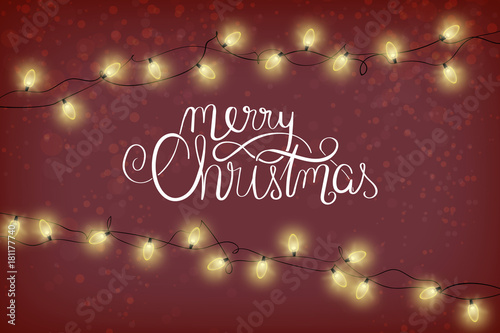 Merry Christmas - Christmas Lights - greeting card