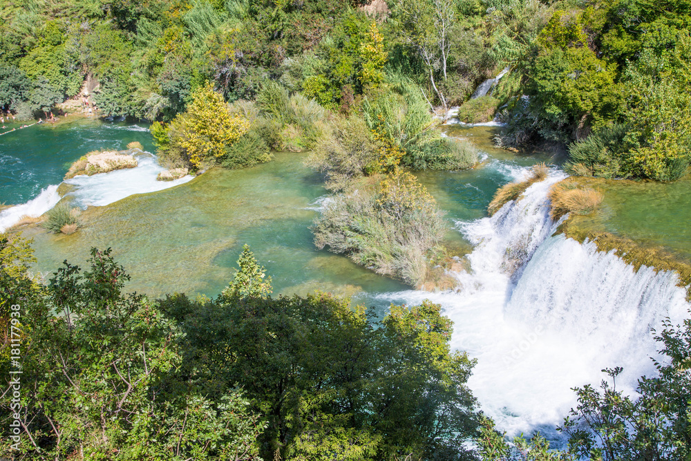 Obraz premium Nationalpark Krka Wasserfälle im September