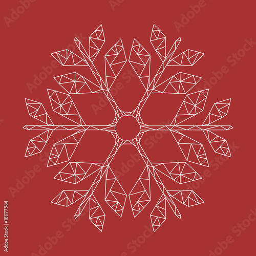 moderne Weihnachtskarte - goldene Schneeflocke