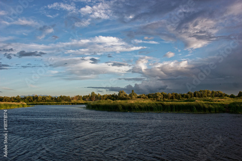 Sunset over the River in July.