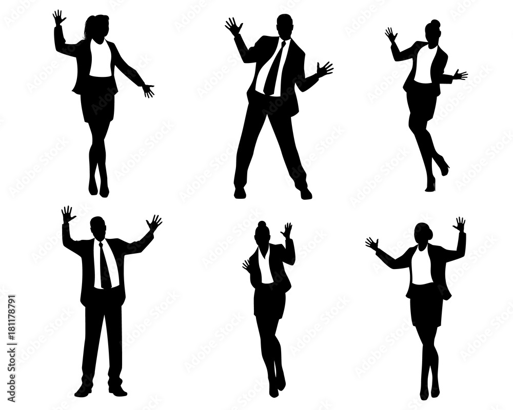 Dancing business people